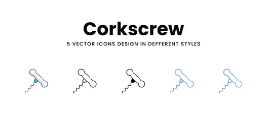 Corkscrew icons in different style vector stock illustration