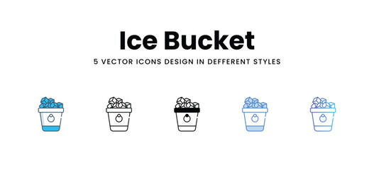 Ice Bucket icons in different style vector stock illustration