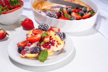 Baked yogurt healthy sweet morning dessert