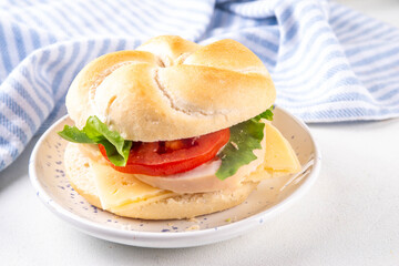Homemade burger sandwich