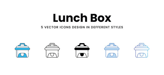 Lunch Box icons in different style vector stock illustration