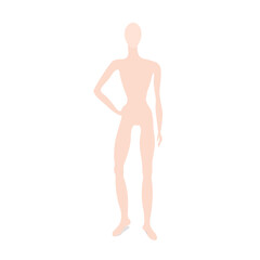The mannequin of a girl is undressed, isolated on a white background.Vector illustration for fashion designs,clothing stores.