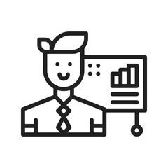 Data Analyst icon vector image. Suitable for mobile apps, web apps and print media.