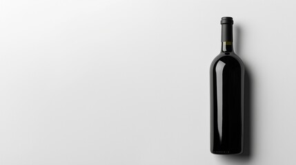 wine bottle with copy space isolated on background
