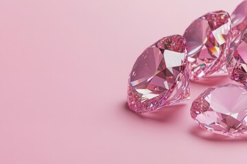 Sparkling pink diamonds on soft pink background