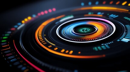 Scifi control room interface, glowing holographic projections, hightech design, 3D illustration