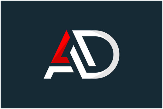 Initial AD Logo Design Vector