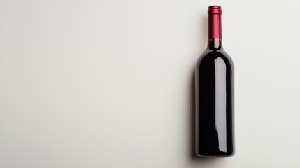 wine bottle with copy space isolated on background