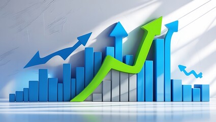 business graph with arrow