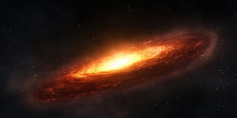 Obraz premium Fiery galactic spiral illuminates deep space in cosmic scene