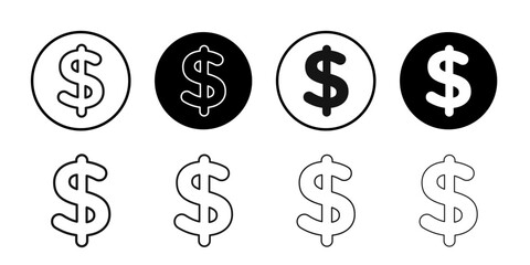 Dollar icon Isolated flat vector in outline