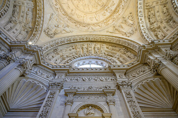 Indoors medieval feature of the Seville Cathedral, Spain