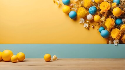 Obraz premium April Fool's Day banner with empty space Without Text, Yellow background