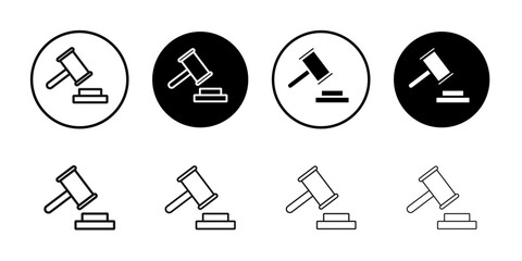 Gavel icon Isolated flat vector in outline