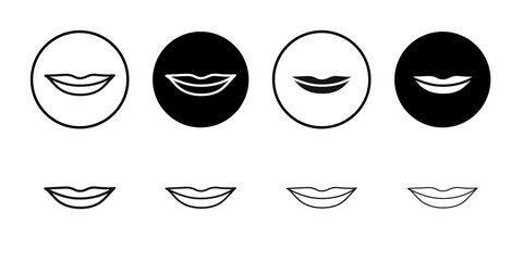 Lips icon Isolated flat vector in outline