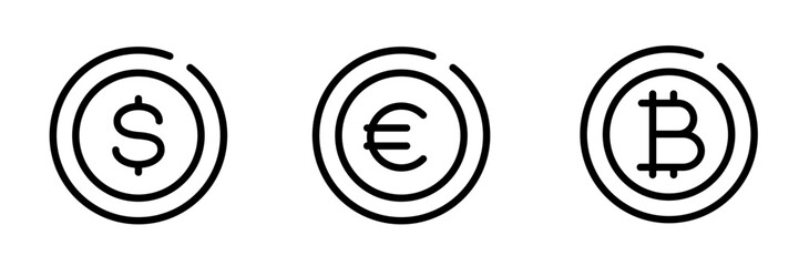 Coin icon. Coin icon line