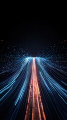 Abstract Light Trails in Dark Background