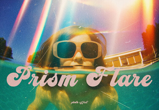 Prism Flare Film Grain Photo Effect