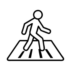 pedestrian crossing icon, pedestrian crossing line art - simple line art of pedestrian crossing, perfect for pedestrian crossing logos and icons and themed design