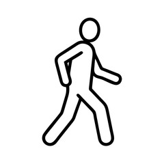 person walking silhouette icon, person walking silhouette line art - simple line art of person walking silhouette, perfect for person walking silhouette logos and icons and themed design