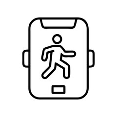 step counter app icon, step counter app line art - simple line art of step counter app, perfect for step counter app logos and icons and themed design