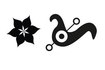 Black width logo and flower