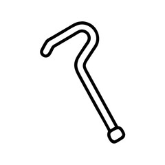 walking cane icon, walking cane line art - simple line art of walking cane, perfect for walking cane logos and icons and themed design