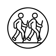 walking club logo icon, walking club logo line art - simple line art of walking club logo, perfect for walking club logo logos and icons and themed design