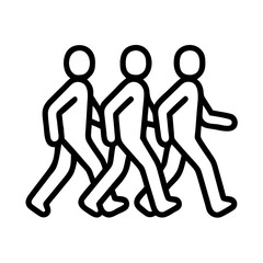 walking group icon, walking group line art - simple line art of walking group, perfect for walking group logos and icons and themed design