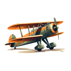 Vintage Biplane . A Retro Aircraft Illustration