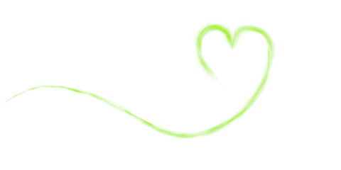 Green heart shaped smoke effect, sign of love, smoke hearts, love. Green waves of smoke from hot drink, coffee, cigarettes, tea or food. Mockup of fog with swirls. PNG.