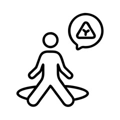 walking meditation icon, walking meditation line art - simple line art of walking meditation, perfect for walking meditation logos and icons and themed design