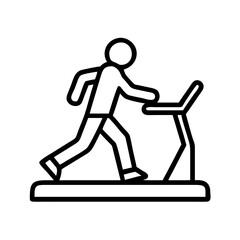 walking on a treadmill gym icon, walking on a treadmill gym line art - simple line art of walking on a treadmill gym, perfect for walking on a treadmill gym logos and icons and themed design
