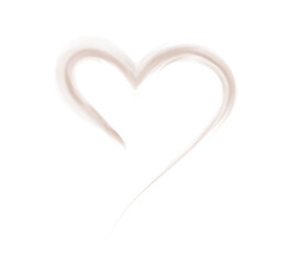 Brown heart shaped smoke effect, sign of love, smoke hearts, love. Brown waves of smoke from hot drink, coffee, cigarettes, tea or food. Mockup of fog with swirls. Color: chocolate Mocha Mousse.