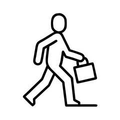 walking to work icon, walking to work line art - simple line art of walking to work, perfect for walking to work logos and icons and themed design