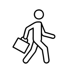walking to work icon, walking to work line art - simple line art of walking to work, perfect for walking to work logos and icons and themed design