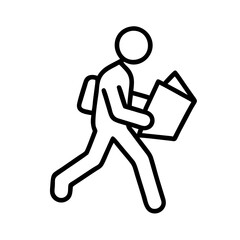 walking with map in hand icon, walking with map in hand line art - simple line art of walking with map in hand, perfect for walking with map in hand logos and icons and themed design