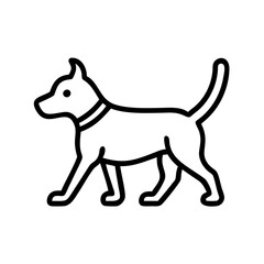dog walking icon, dog walking line art - simple line art of dog walking, perfect for dog walking logos and icons and themed design