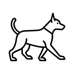 dog walking icon, dog walking line art - simple line art of dog walking, perfect for dog walking logos and icons and themed design