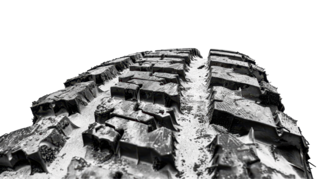 Close-up of a Tire Tread Pattern