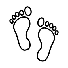 footprints icon, footprints line art - simple line art of footprints, perfect for footprints logos and icons and themed design
