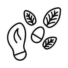 footprint with leaves eco walking icon, footprint with leaves eco walking vector, 