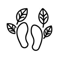 footprint with leaves eco walking icon, footprint with leaves eco walking vector, 
