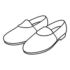 slippers line drawing vector illustration. outline design