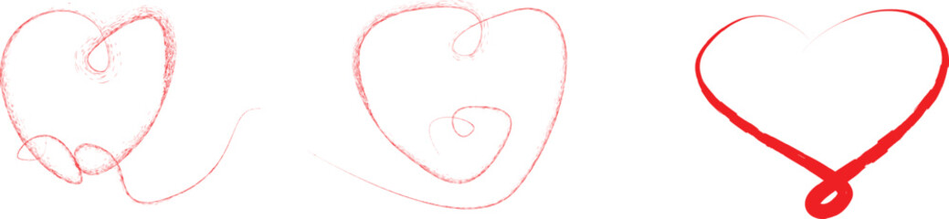 Line art continuous heart icon . One line heart symbol. Brush stroke. Heart knot logo .Vector illustration.