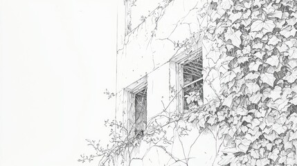 Ivy-Covered Ruins: A Penciled Reverie of Time's Passage