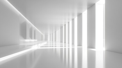 Abstract White Background with Smooth Digital Lines, Generative AI