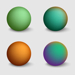 Sphere ball set gradient color for decoration