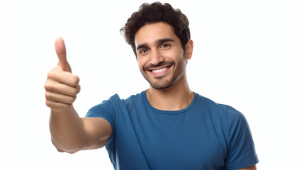 Naklejka premium man showing thumbs up