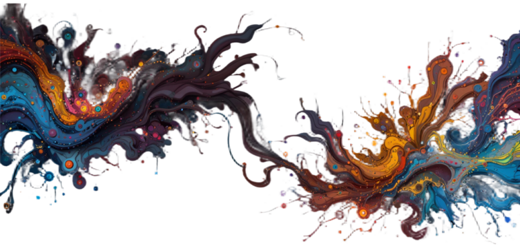  a colorful paint splashes